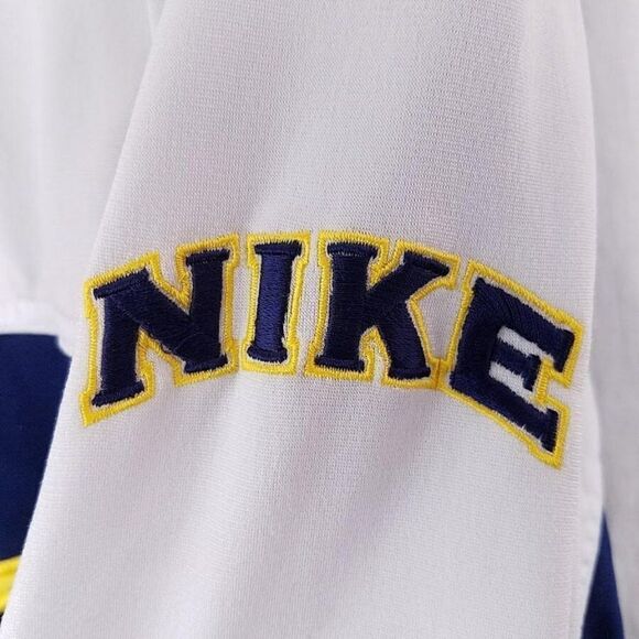 Nike Jacket Vintage 90s Jumbo Swoosh Spell Out White Tag Blue Mens Size Small - Picture 4 of 7